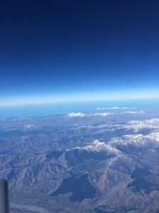 7月27日オークランドからクライストチャーチへの国内線上空。南島の山並み